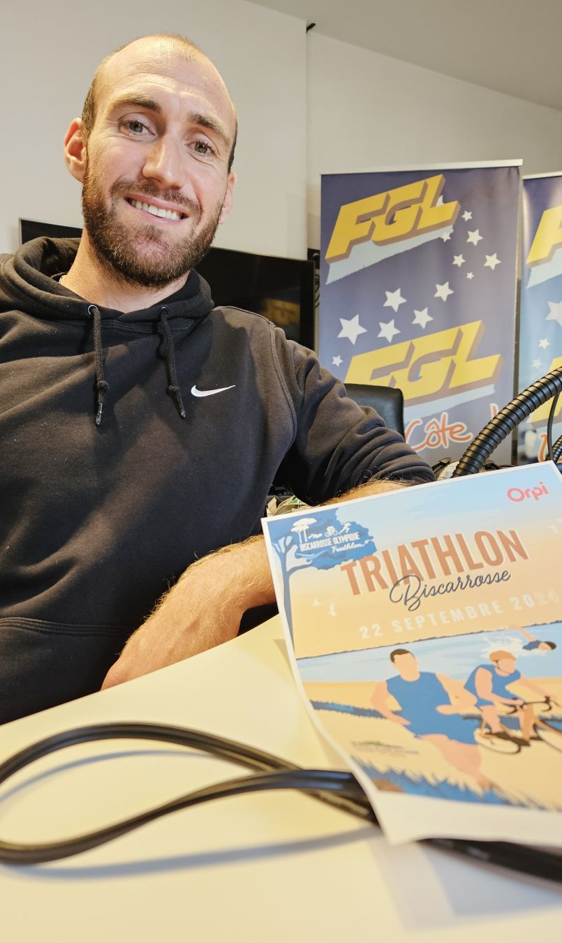 Triathlon de Biscarrosse : il revient ce dimanche. Interview du prsident Julien Lhritier.